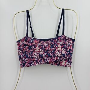 womens offline by aerie size small real me purple floral bralette cropped top
